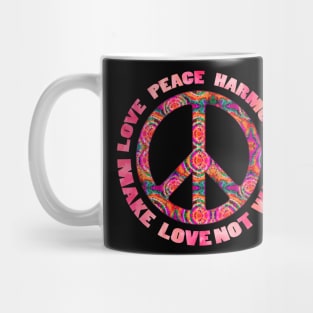 Peace hippie text Mug